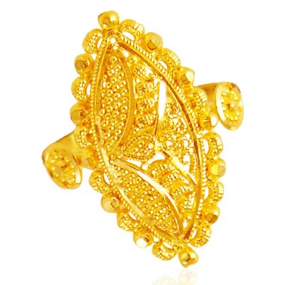 22 Karat Gold Filigree Ring  ( Ladies Gold Ring )