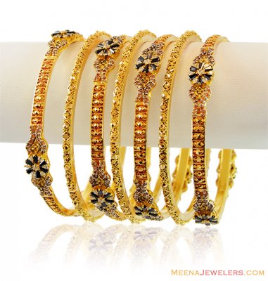 22k Antique Bangles set (7 PC) ( Set of Bangles )