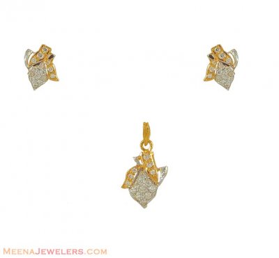 22K Pendant and Earrings Set ( Fancy Pendant Set )