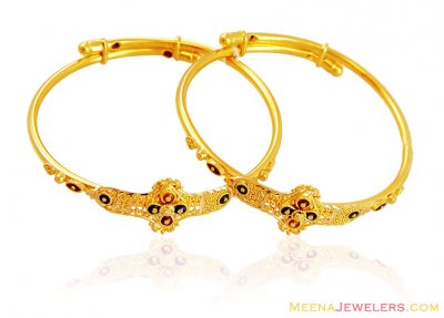 22K Meenakari Baby Bangles (Pair) ( Baby Bangles )