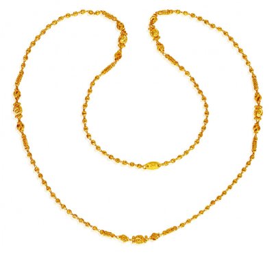 22K Beaded Balls Chain (24 Inches) ( 22Kt Long Chains (Ladies) )
