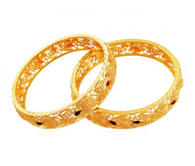 22K Meenakri Gold Kada 2PCs ( Kadas )