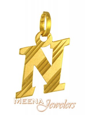 22Kt Initial Pendant (N) ( Initial Pendants )