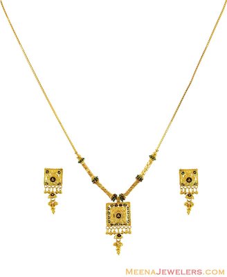 Meenakari Gold Indian Necklace Set ( Light Sets )