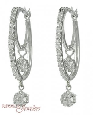 White Gold Fancy Earrings ( White Gold Earrings )