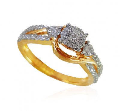 18k Gold Diamond Ring For ladies ( Diamond Rings )