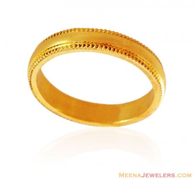 22K Gold Milgrain Band (Thin Band) ( Wedding Bands )