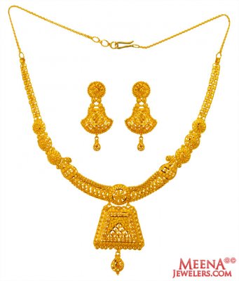 22 Karat Gold Necklace Set ( 22 Kt Gold Sets )