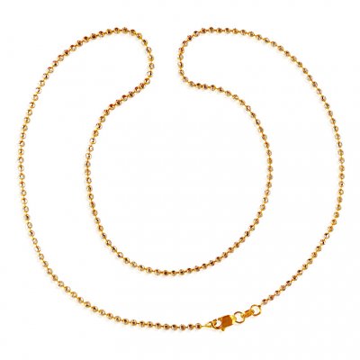 22kt Gold Two Tone Balls Chain ( 22Kt Gold Fancy Chains )