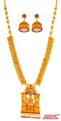 22 Kt Antique Gold Necklace Set ( Antique Necklace Sets )