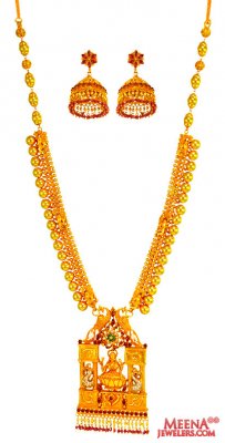 22 Kt Antique Gold Necklace Set ( Antique Necklace Sets )