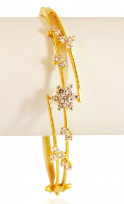 22k Gold Bangle With Star Signity ( Stone Bangles )