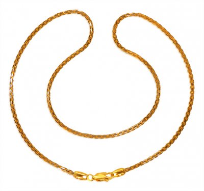 22k  Gold Two Tone Chain ( 22Kt Gold Fancy Chains )