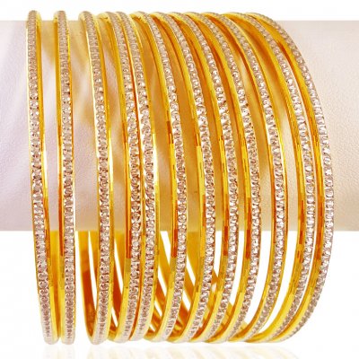 22K Gold Designer Rhodium Bangles ( Two Tone Bangles )