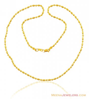 22k Fancy Rice Balls Chain ( 22Kt Gold Fancy Chains )