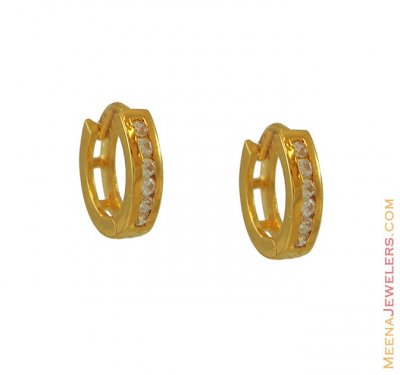 Signity Studded Earrings (22 Karat) ( Clip On Earrings )