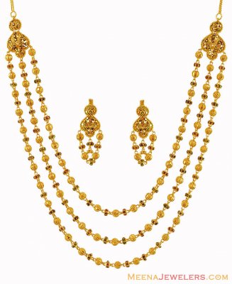 22K Gold Designer Layered Set ( 22 Kt Gold Sets )