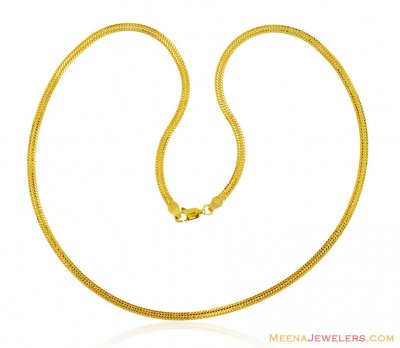 22K Gold Flat Chain (18 Inch) ( Plain Gold Chains )