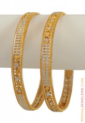 21K Gold 2 Tone Bangles ( Two Tone Bangles )