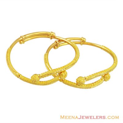 22K Filigree Baby Bangles (2 Pcs) ( Baby Bangles )