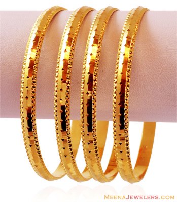 Gold Machine Bangles Set (4PC) ( Set of Bangles )