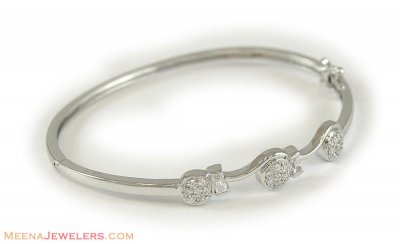 Signity White Gold Bangle ( Stone Bangles )