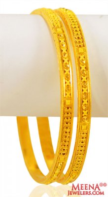 22k  Gold filigree Bangles (2 PCs) ( Gold Bangles )