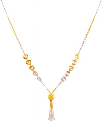 Fancy 22K 2 Tone Necklace  ( 22Kt Gold Fancy Chains )