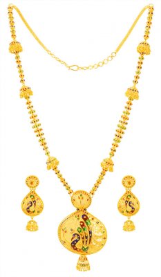 22Kt Gold Long Necklace Set ( Bridal Necklace Sets )