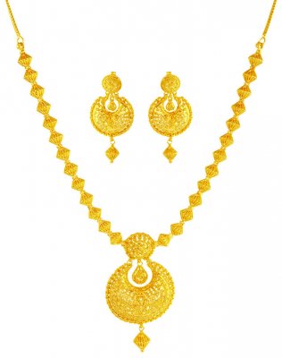 22kt chandbali Necklace set  ( Light Sets )