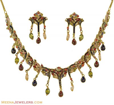 Designer Antique Necklace Set(22k) ( Antique Necklace Sets )