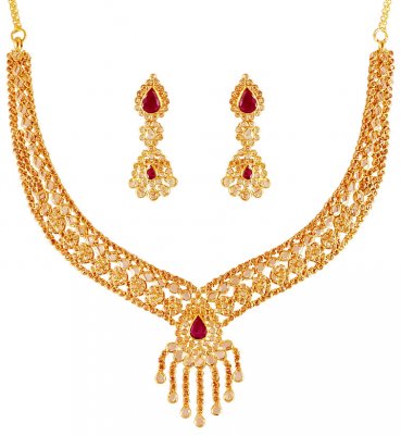 Designer Gold Necklace Set ( Gold Designer Sets )