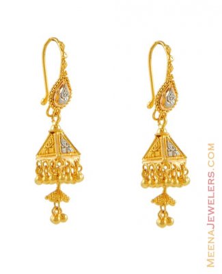 Gold Earrings with Hangings ( 22Kt Gold Fancy Earrings )