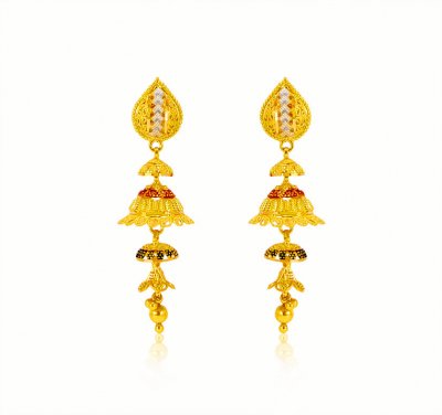 22Kt Gold Designer Earrings ( 22Kt Gold Fancy Earrings )