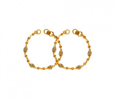 22KT Gold Baby Bracelet (Pair) ( 22Kt Baby Bracelets )