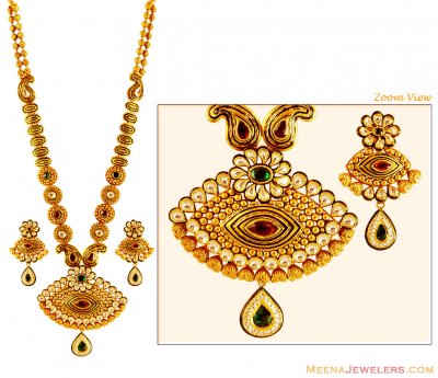 22K Gold Patta Necklace Set ( Bridal Necklace Sets )