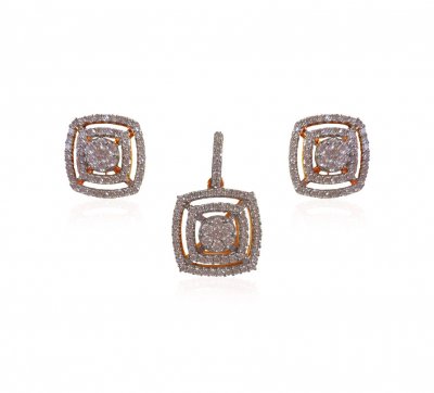 18K Yellow Gold Diamond Pendant Set ( Diamond Pendant Sets )