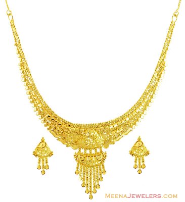 22K Indian Necklace Set ( Light Sets )