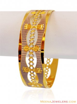 Fancy 22K Two Tone Bangle (1PC) ( Two Tone Bangles )