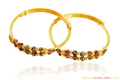 22k Designer Meenakari Kids Kada ( Baby Bangles )