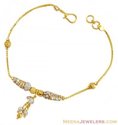 Two Tone Gold Bracelet 22K ( Ladies Bracelets )