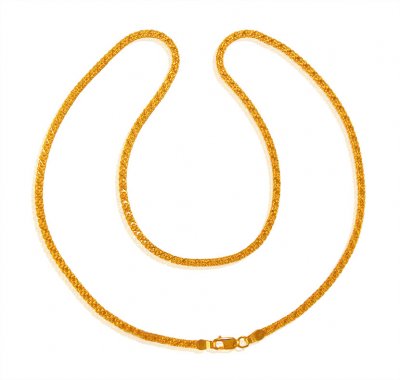 22 kt Gold Chain 18 In ( Plain Gold Chains )