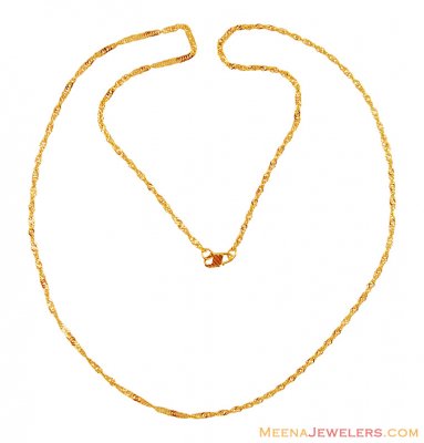 22K Yellow Gold Spiral Chain ( Plain Gold Chains )