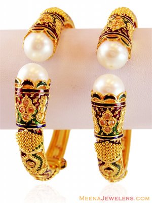 Exclusive Meenakari Pearl Kadas ( Kadas )