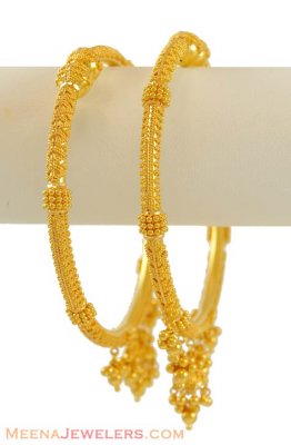 22k Bangle with Hanging Jhumki (1 Pc) ( Kadas )