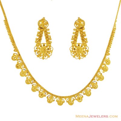 22k Gold Necklace Set ( Light Sets )