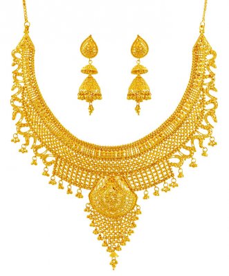 22K Exclusive Filigree Necklace  ( Bridal Necklace Sets )