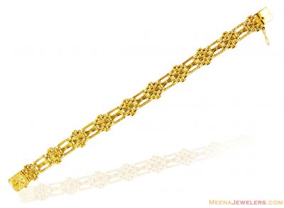 22k Fancy Machine Cut Bracelet ( Men`s Bracelets )