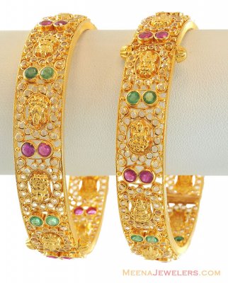 22K Kada with Lakshmi (Pair) ( Kadas )