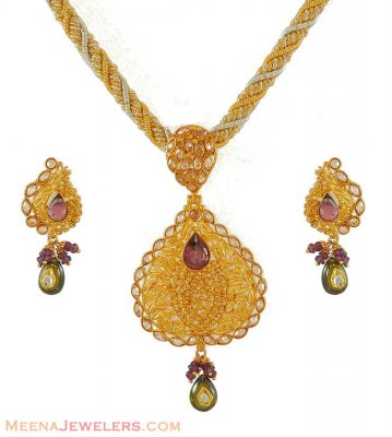 22Kt Designer Pendant Set ( Antique Pendant Sets )